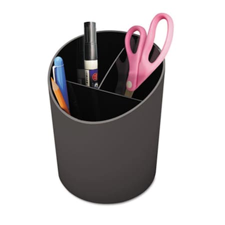 Coolcrafts Recycled Big Pencil Cup, Plastic, 4.25 dia. x 5.75, Black CO8723